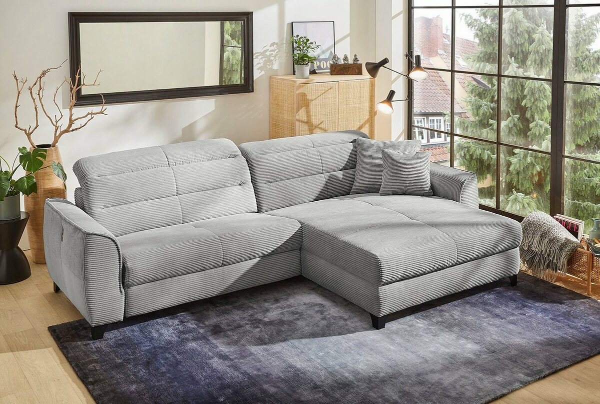 Bild 1 von Jockenhöfer Gruppe Ecksofa Double One, mit 2x 120cm breite, elektromotorische Relaxfunktionen, Grau