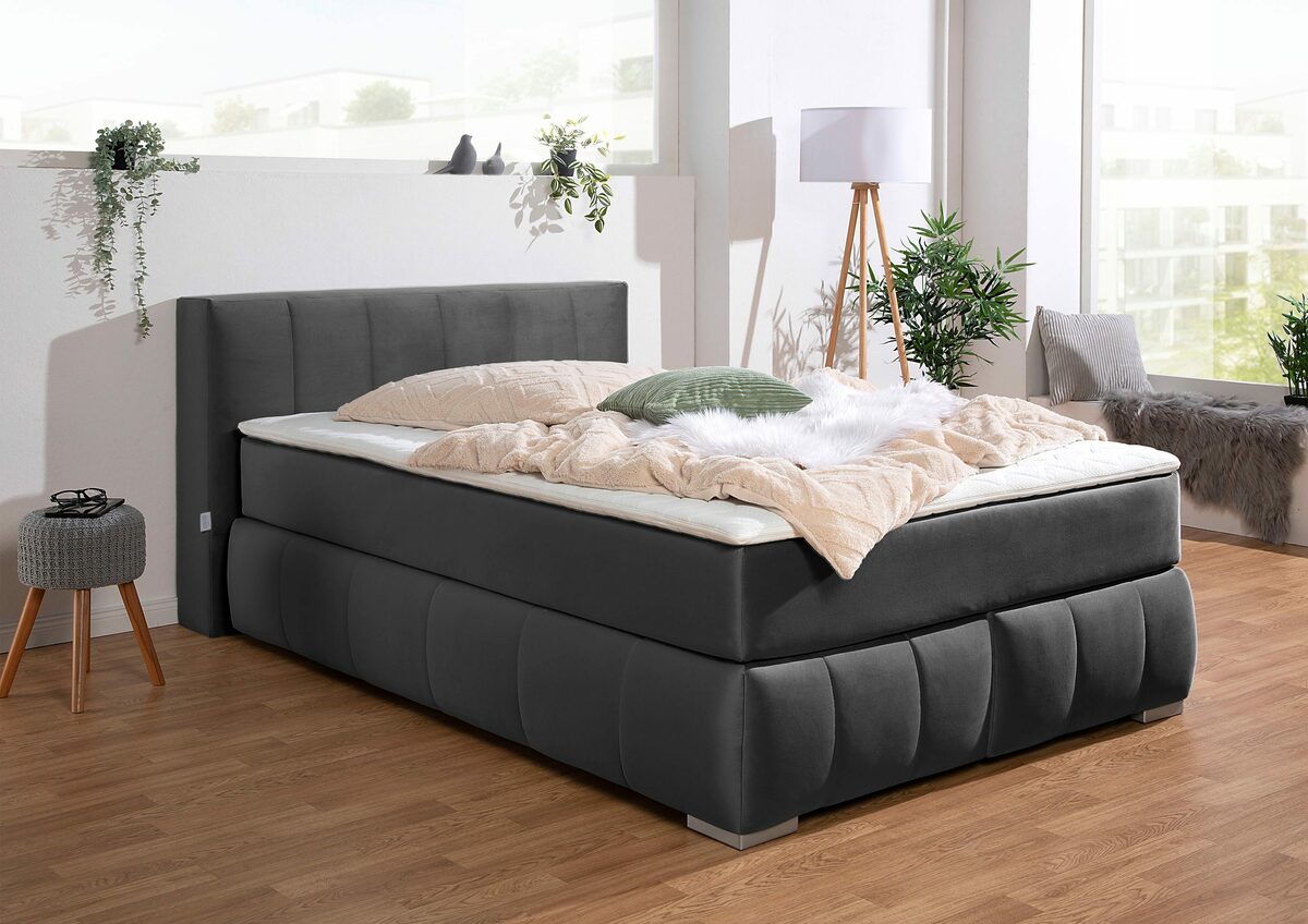 Bild 1 von Guido Maria Kretschmer Home&Living Boxspringbett Chelles, inkl. Topper, in XXL- Überlänge 220 cm, Unterbox mit feine Wölbung