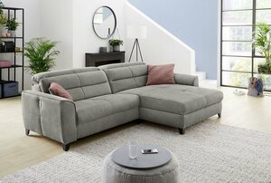 Jockenhöfer Gruppe Ecksofa Double One, mit 2x 120cm breite, elektromotorische Relaxfunktionen, Grau