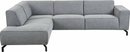Bild 1 von Places of Style Ecksofa Lorcan, mit schwarzen Metallfüßen, Lederoptik und in weichem Strukturstoff, Grau