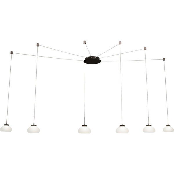 Bild 1 von Fabas Luce Led-Pendelleuchte Arabella, Schwarz, Weiß, Metall, Glas, 350 cm, ISO 9001, höhenverstellbar, Lampen & Leuchten, LED Beleuchtung, LED-Hängeleuchten