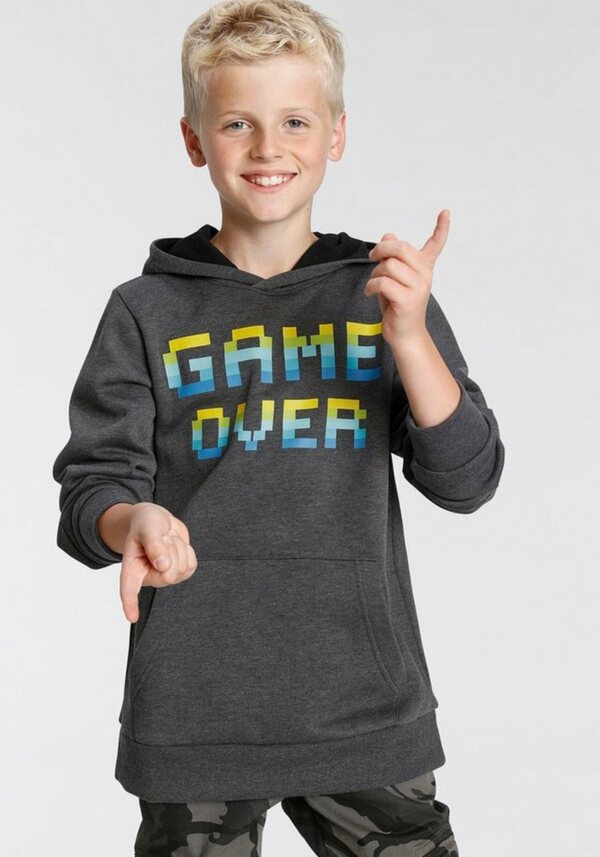 Bild 1 von KIDSWORLD Kapuzensweatshirt GAME OVER in melierter Qualität, Spruch, Grau