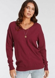 Laura Scott V-Ausschnitt-Pullover, Rot