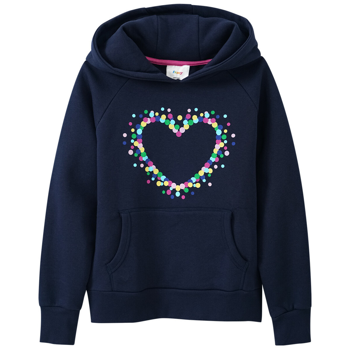 Bild 1 von Mädchen Hoodie mit buntem Konfetti-Herz DUNKELBLAU