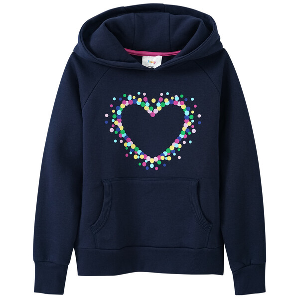 Bild 1 von Mädchen Hoodie mit buntem Konfetti-Herz DUNKELBLAU