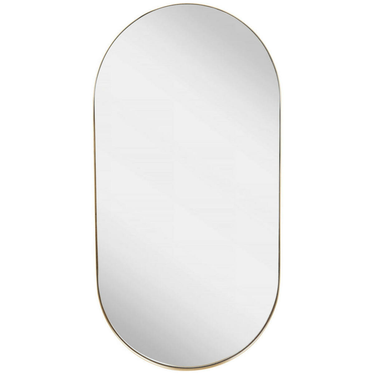 Bild 1 von Mid.you Wandspiegel, Gold, Metall, Glas, oval, 50x100x5 cm, Bsci, senkrecht und waagrecht montierbar, Badezimmer, Badezimmerspiegel, Badspiegel