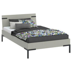 Xora Bett Primolar, Hellgrau, Metall, 120x200 cm, in verschiedenen Holzdekoren erhältlich, Größen für Lattenrost geeignet, Schlafzimmer, Betten, Futonbetten