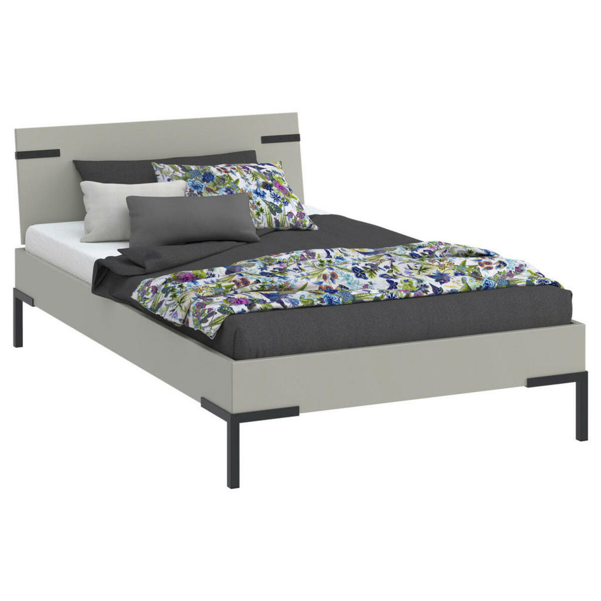 Bild 1 von Xora Bett Primolar, Hellgrau, Metall, 120x200 cm, in verschiedenen Holzdekoren erhältlich, Größen für Lattenrost geeignet, Schlafzimmer, Betten, Futonbetten