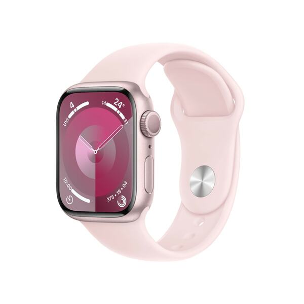 Bild 1 von Watch Series 9 GPS 45mm Rose Aluminiumgehäuse mit Hellrosa Sportband - S/M