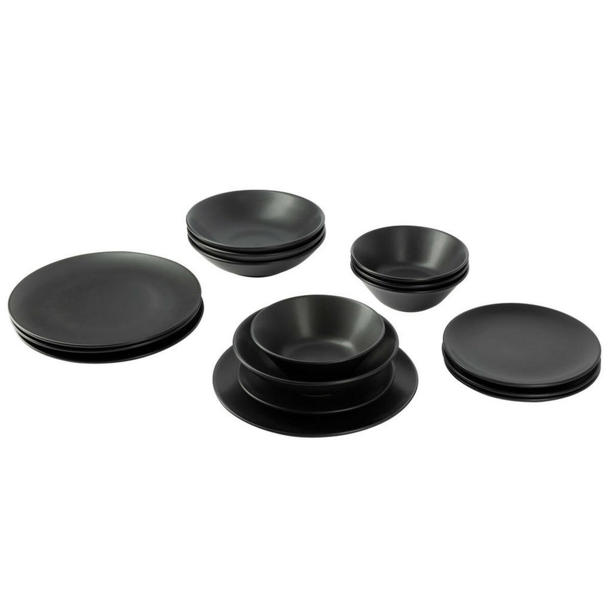 Bild 1 von Novel Tafelservice, Schwarz, Keramik, 16-teilig, Abstraktes, lebensmittelecht, Essen & Trinken, Geschirr, Geschirr-Sets, Tafelservice