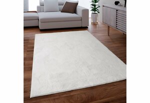 Fellteppich Kunstfell Soft 380, Paco Home, rechteckig, Höhe: 19 mm, Langflor, Kuschelteppich - besonders weich, Uni-Farben, Weiß