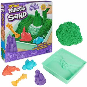 Spin Master Kreativset Kinetic Sand, Sandbox Set Grün, Made in Europe