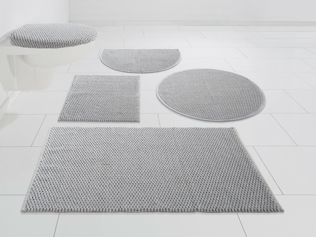 Bild 1 von Badematte Dalia Home affaire, Höhe 4 mm, fußbodenheizungsgeeignet, schnell trocknend, strapazierfähig, Baumwolle, 2-tlg. Stand-WC Set, Baumwolle, Badteppich, Badematten auch als 2-teiliges Set erh