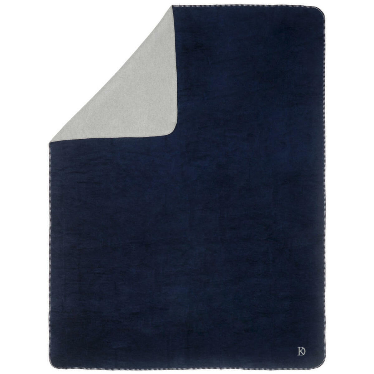 Bild 1 von Dieter Knoll Wohndecke Frame, Silber, Dunkelblau, Textil, Abstraktes, 150 cm, Double face, atmungsaktiv, Wohntextilien, Decken
