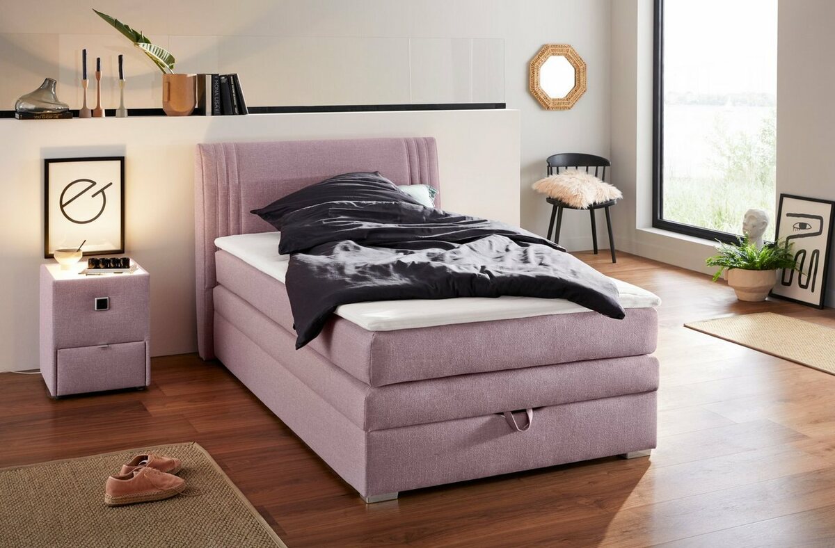 Bild 1 von Jockenhöfer Gruppe Boxspringbett Amira, mit Bettkasten und Topper, Rosa