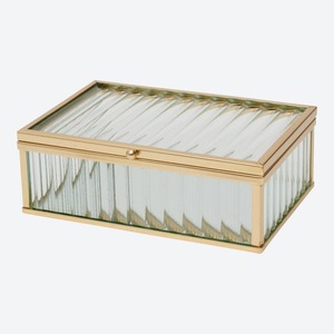 Deko-Box mit Glas und Metall, ca. 15x10x6cm