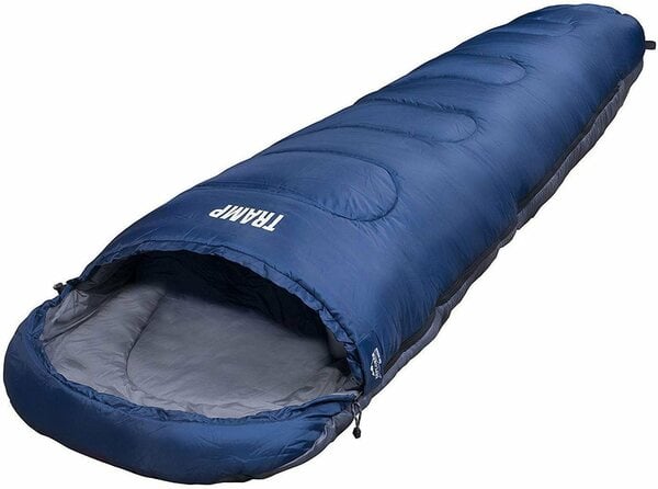 Bild 1 von EXPLORER Mumienschlafsack Tramp Camping Schlafsack 230x80x55cm, Blau|grau