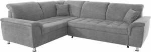 DOMO collection Ecksofa Franzi, wahlweise mit Kopfteilverstellung (dann Breite: 275 cm), Grau