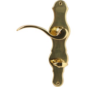 Alpertec Langschildgarnitur Eva Easy-LS WC-Riegel Messing Poliert