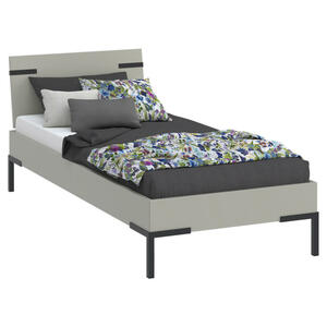 Xora Bett Primolar, Hellgrau, Metall, 90x200 cm, in verschiedenen Holzdekoren erhältlich, Größen für Lattenrost geeignet, Schlafzimmer, Betten, Futonbetten