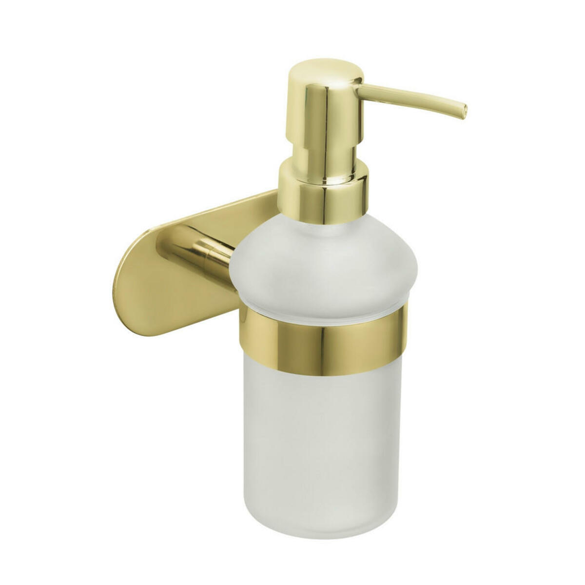 Bild 1 von Wenko Seifenspender Orea, Weiß, Gold, Metall, Kunststoff, Glas, 10x16.5x10.5 cm, Wandbefestigung möglich, Kunststoffpumpe, Spender problemlos zum Nachfüllen, Badaccessoires, Waschplatzzubehör, Se