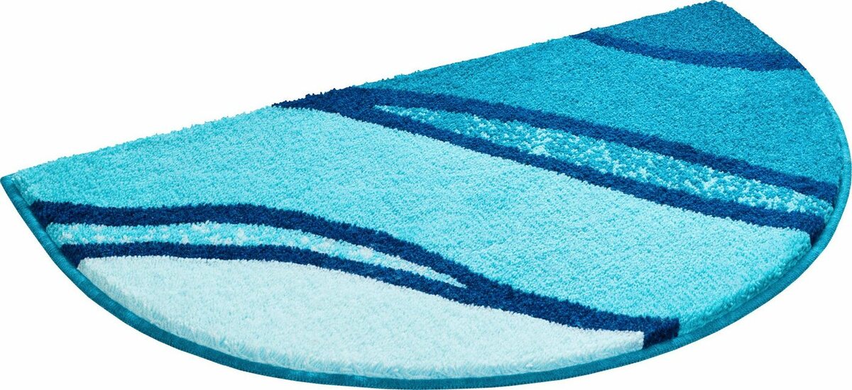 Bild 1 von Badematte Belize Grund, Höhe 20 mm, rutschhemmend beschichtet, schnell trocknend, Polyacryl, halbrund, weiche Haptik, Badematten auch als 3 teiliges Set erhältlich, Blau