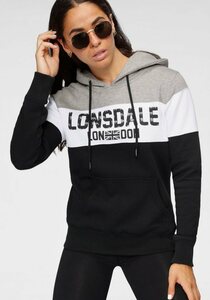 Lonsdale Kapuzensweatshirt PENBRYN, Grau|schwarz|weiß