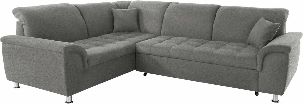 Bild 1 von DOMO collection Ecksofa Franzi, wahlweise mit Kopfteilverstellung (dann Breite: 275 cm), Braun