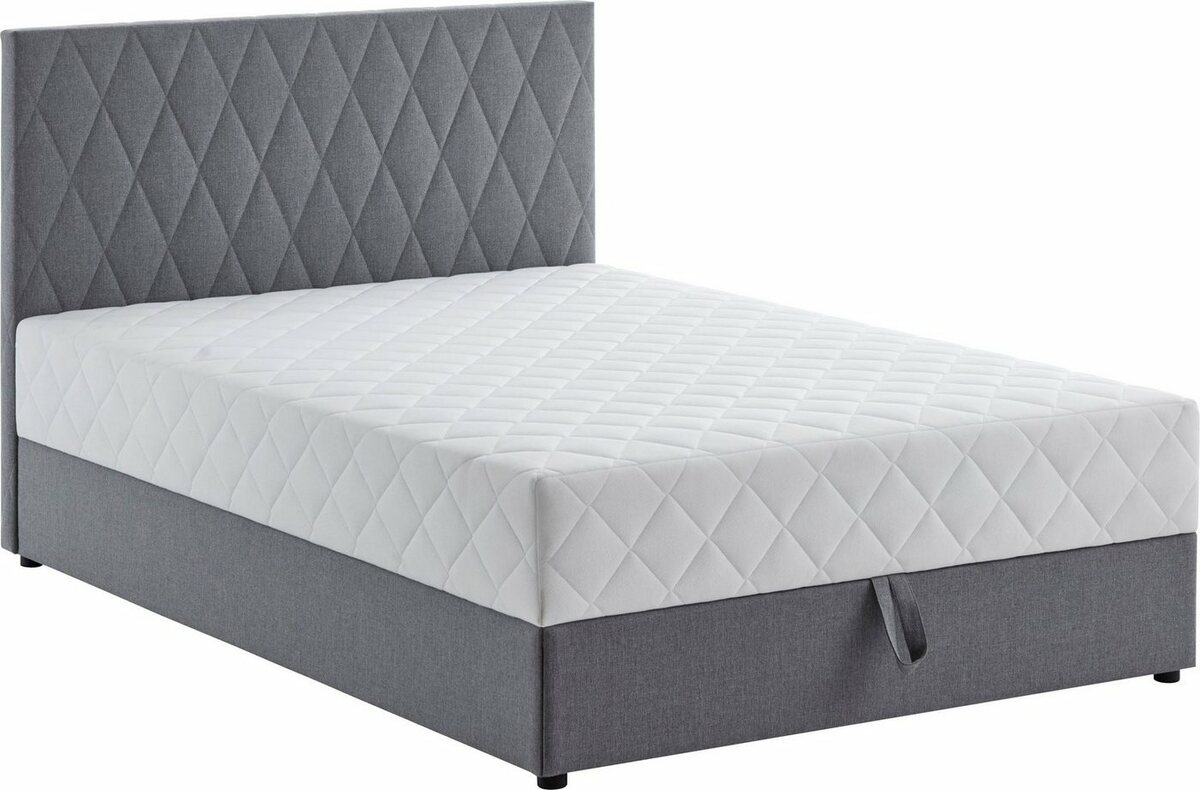 Bild 1 von ATLANTIC home collection Boxbett Benita, mit Taschen-Federkernmatratze und Bettkasten, Grau