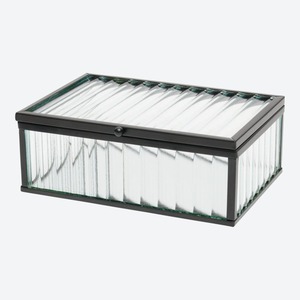 Deko-Box mit Glas und Metall, ca. 15x10x6cm