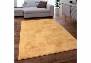 Fellteppich Kunstfell Soft 380, Paco Home, rechteckig, Höhe: 19 mm, Langflor, Kuschelteppich - besonders weich, Uni-Farben, Gelb