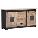 Bild 1 von Landscape Sideboard, Natur, Schwarz, Hellbraun, Holzwerkstoff, Mangoholz, massiv, 2 Fächer, 3 Schubladen, 160x85x45 cm, Beimöbel erhältlich, stehend, Schlafzimmer, Schlafzimmer Kommoden