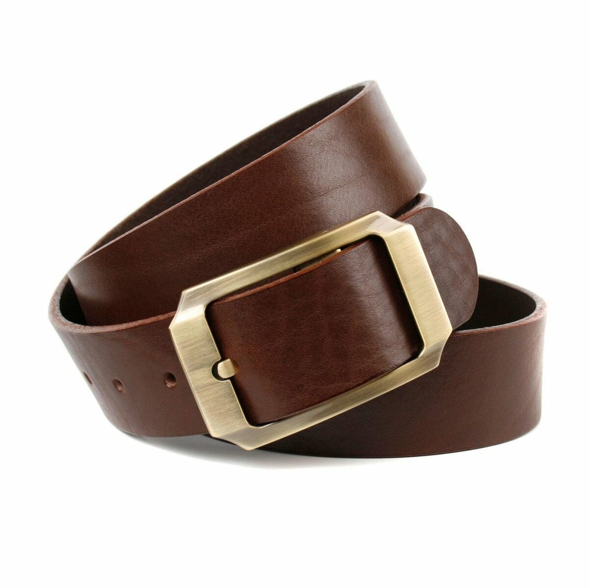 Bild 1 von Anthoni Crown Ledergürtel mit goldfarbener Dornschließe, Braun