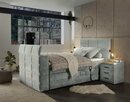 Bild 1 von ED EXCITING DESIGN Boxspringbett Denver, inkl. Motor, Topper und motorisierter TV-Halterung bis 40 Zoll, Grau