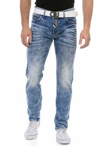 Cipo & Baxx Regular-fit-Jeans mit markanter Waschung, Blau