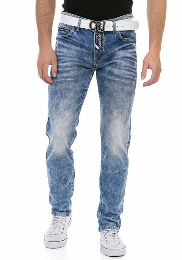 Bild 1 von Cipo & Baxx Regular-fit-Jeans mit markanter Waschung, Blau