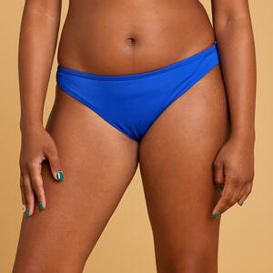 Bikini-Hose Damen Tanga hoher Beinausschnitt Lulu blau Blau