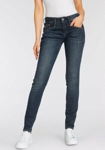 Herrlicher Slim-fit-Jeans GINA RECYCLED DENIM mit seitlichem Keileinsatz, Blau