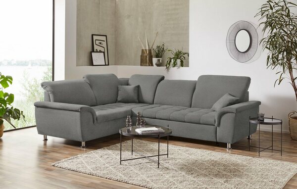 Bild 1 von DOMO collection Ecksofa Franzi, wahlweise mit Kopfteilverstellung (dann Breite: 275 cm), Braun