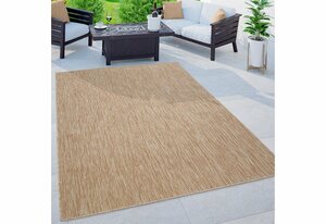 Teppich Venedig, Home affaire, rechteckig, Höhe: 4 mm, Flachgewebe, Sisal-Optik, meliert, UV-beständig, Outdoor geeignet, Beige