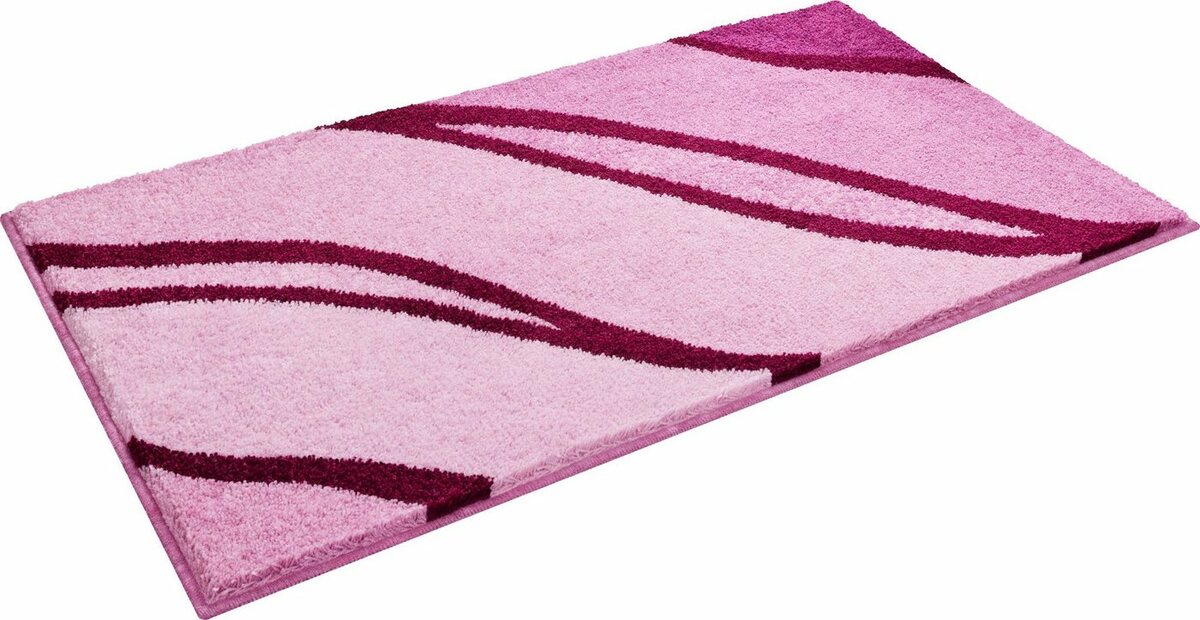 Bild 1 von Badematte Belize Grund, Höhe 20 mm, rutschhemmend beschichtet, schnell trocknend, Polyacryl, rechteckig, weiche Haptik, Badematten auch als 3 teiliges Set erhältlich, Rosa
