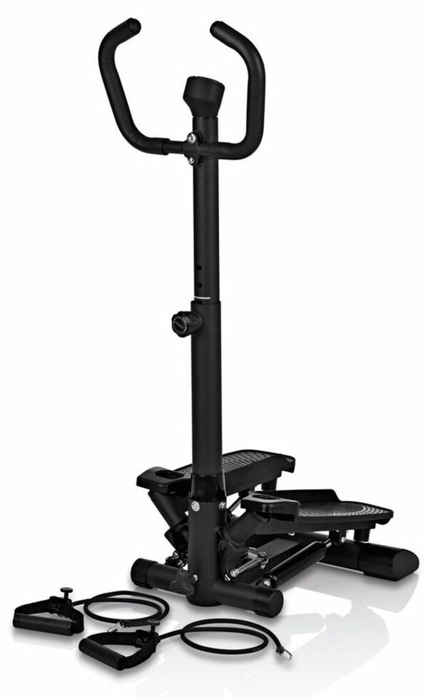 Bild 1 von VITALmaxx Stepper VITALmaxx Fitnesstrainer Swing Stepper (mit Trainingsbändern), Schwarz