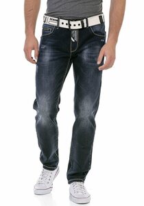 Cipo & Baxx Regular-fit-Jeans mit markanter Waschung, Blau