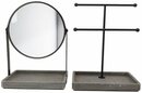 Bild 1 von welltime Badaccessoire-Set Beton, Set, 2 tlg., Kosmetikspiegel mit Ablage und einem Schmuckständer, in Beton-Optik