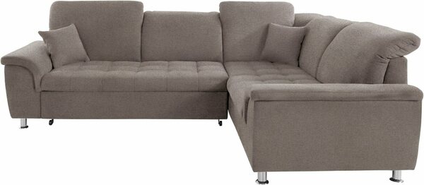 Bild 1 von DOMO collection Ecksofa Franzi, wahlweise mit Kopfteilverstellung (dann Breite: 275 cm), Grau