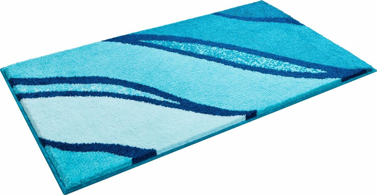 Bild 1 von Badematte Belize Grund, Höhe 20 mm, rutschhemmend beschichtet, schnell trocknend, Polyacryl, rechteckig, weiche Haptik, Badematten auch als 3 teiliges Set erhältlich, Blau