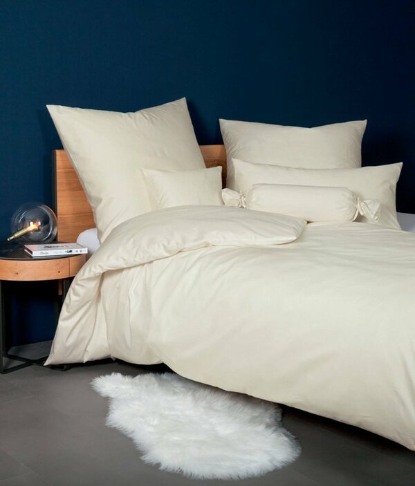 Bild 1 von Bettwäsche Colors 31001 in Gr. 135x200, 155x220 oder 200x200 cm, 100% Baumwolle, Janine, Mako-Satin, 2 teilig, feinfädige uni Bettwäsche für alle Jahreszeiten, Markenreißverschluss, Beige