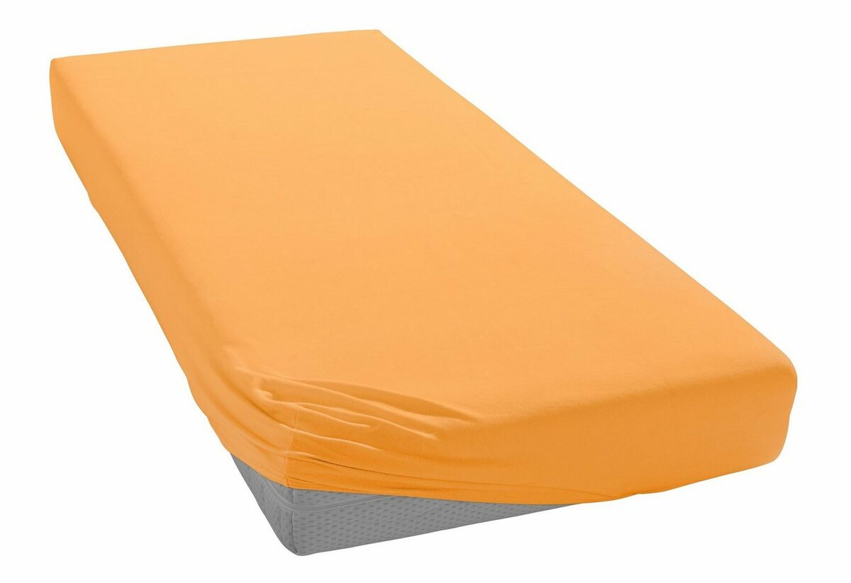 Bild 1 von Spannbettlaken Jupiter 8 in Gr. 90x200, 140x200 oder 180x200 cm, Irisette, Mako-Jersey, Gummizug: rundum, (1 Stück), aus Baumwolle, für Matratzen bis 23 cm Höhe, Bettlaken, Spannbetttuch, Goldfarb