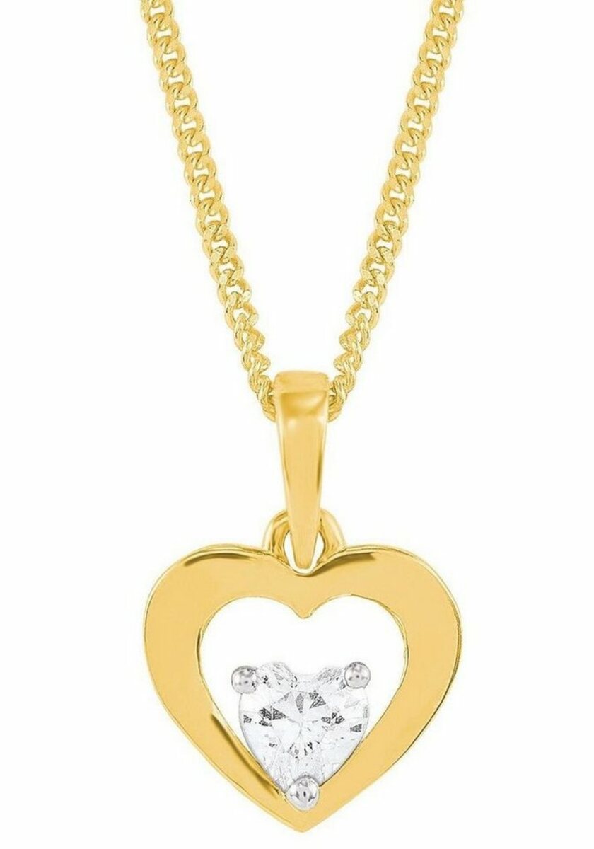 Bild 1 von Amor Kette mit Anhänger Schmuck Geschenk Halskette Herz LIEBE, 2014399, Perfekt zu Kleid, Shirt, Jeans, Sneaker! Anlass Weihnachten Geburtstag, Gelb|goldfarben|weiß
