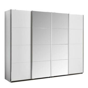 Carryhome Schwebetürenschrank, Weiß, Holzwerkstoff, 8 Fächer, 316x230x62 cm, Typenauswahl, Beimöbel erhältlich, umfangreiches Zubehör in verschiedenen Größen Holzdekoren erhältlich, Schlafzi